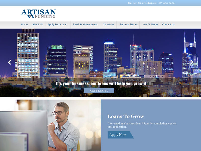 Artisan Funding website Design